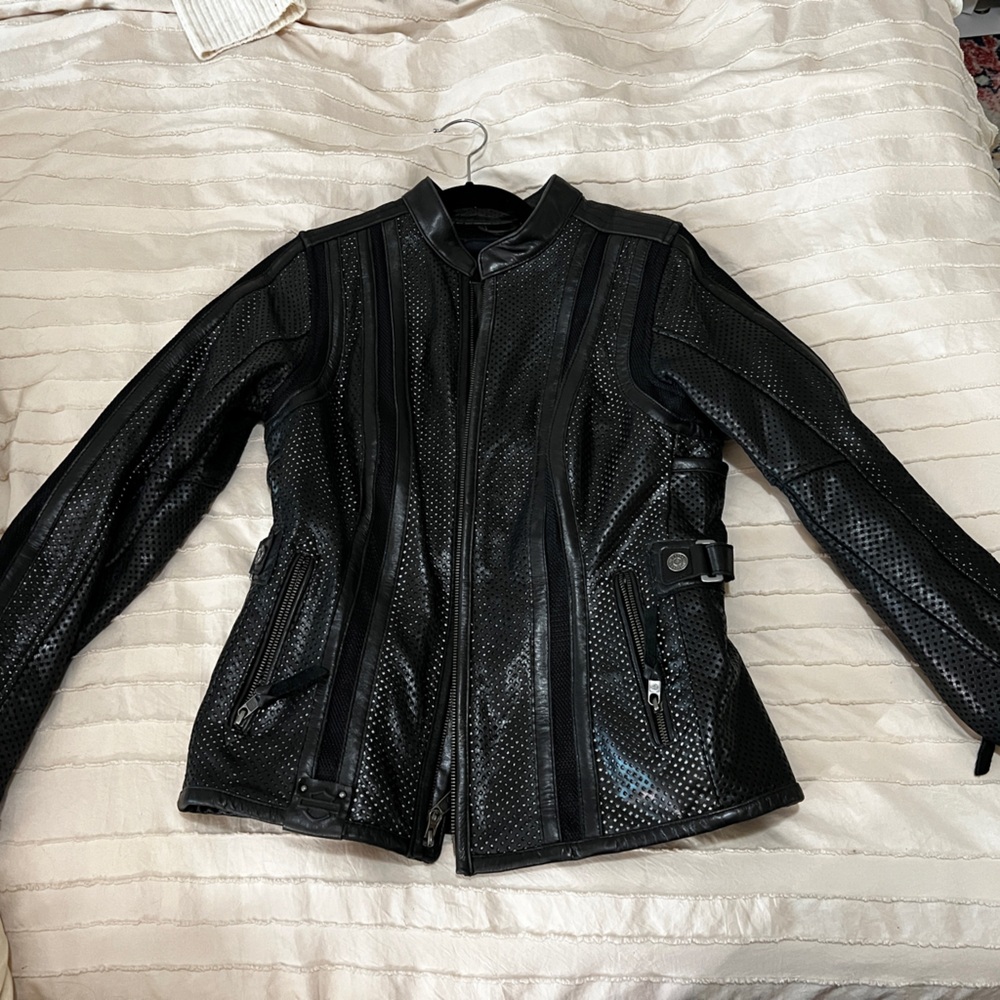 🖤🏍️ Harley-Davidson Venos Perforated Leather Coolcore Motorcycle Jacket🏍️ 🖤